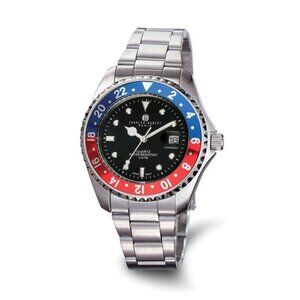 Charles Hubert Men's  Watch - Black Dial - Red & Blue "Pepsi" Bezel